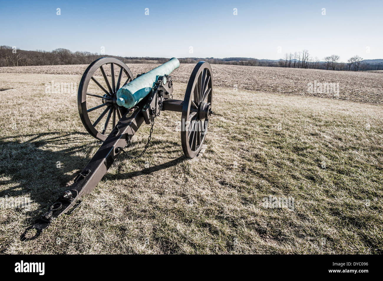 Canon sul campo di battaglia di Monocacy in Maryland Foto Stock