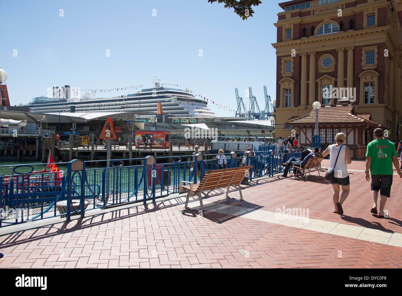 Queens Wharf waterfront al porto di Auckland Nuova Zelanda Foto Stock