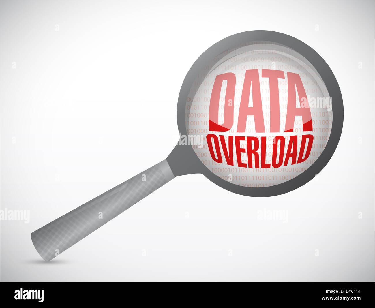 Il sovraccarico di dati ricerca design illustrazione su bianco Foto Stock