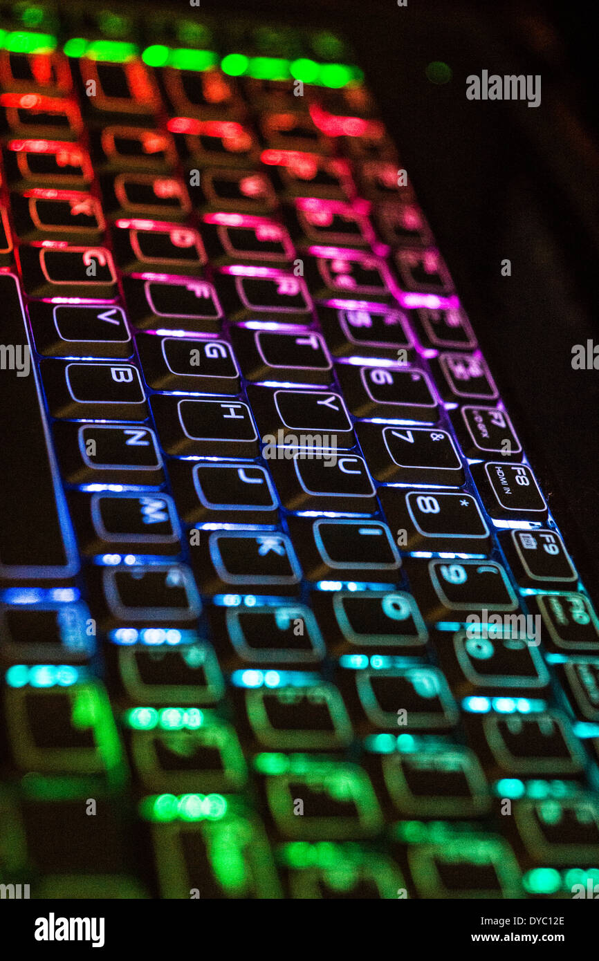 Calcolatore inglese qwerty chiave tastiera Foto Stock