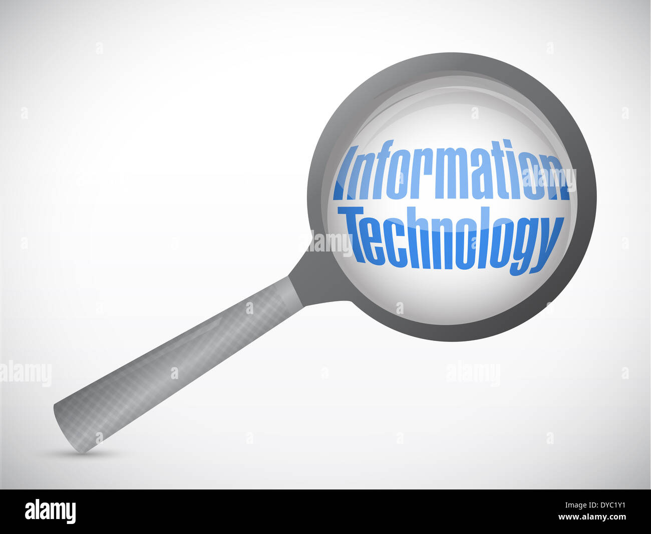 La tecnologia di informazione sotto la ricerca illustration design su uno sfondo bianco Foto Stock