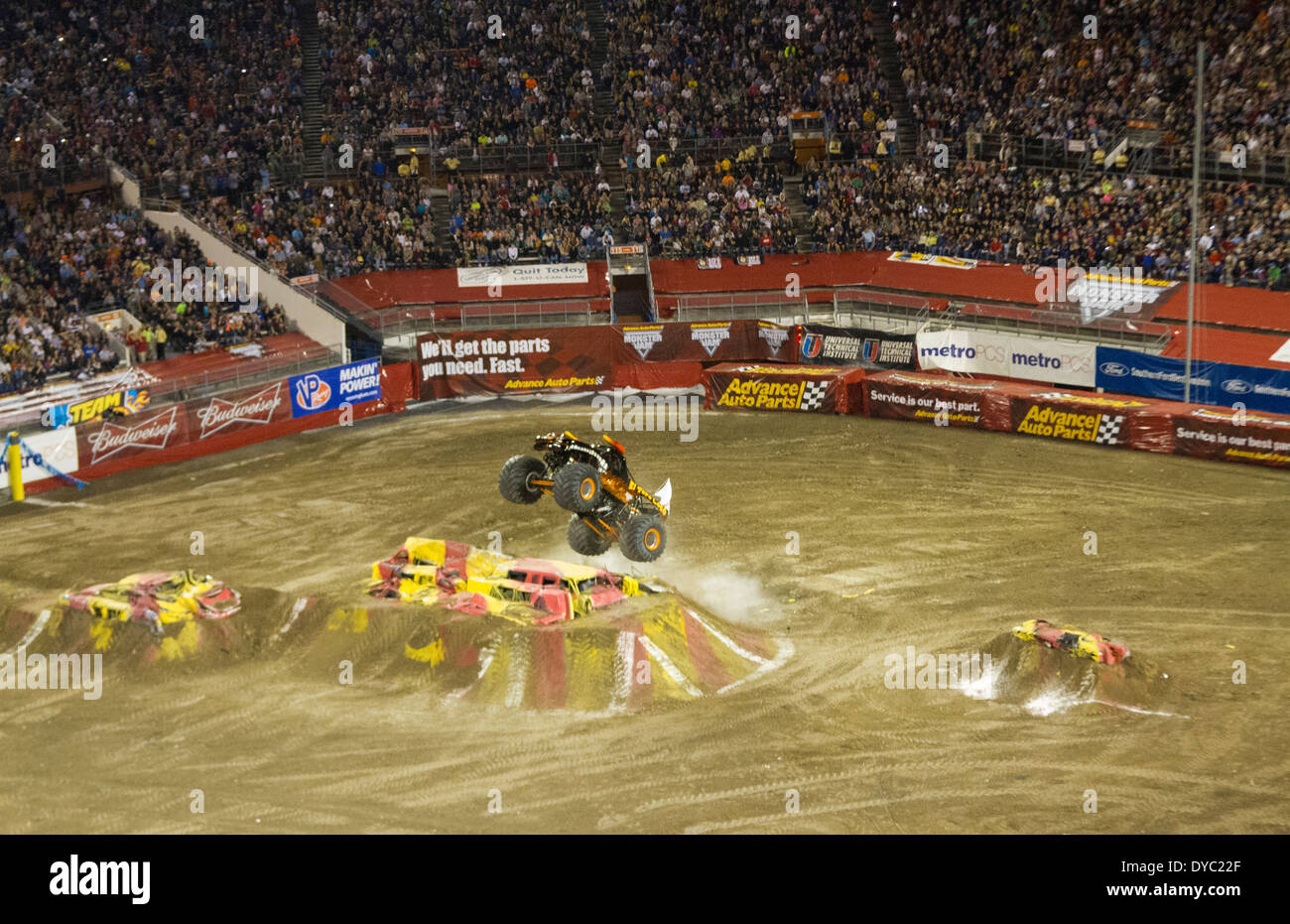 Monster Truck Inceppamento al Citrus Bowl in Orlando Florida Foto Stock