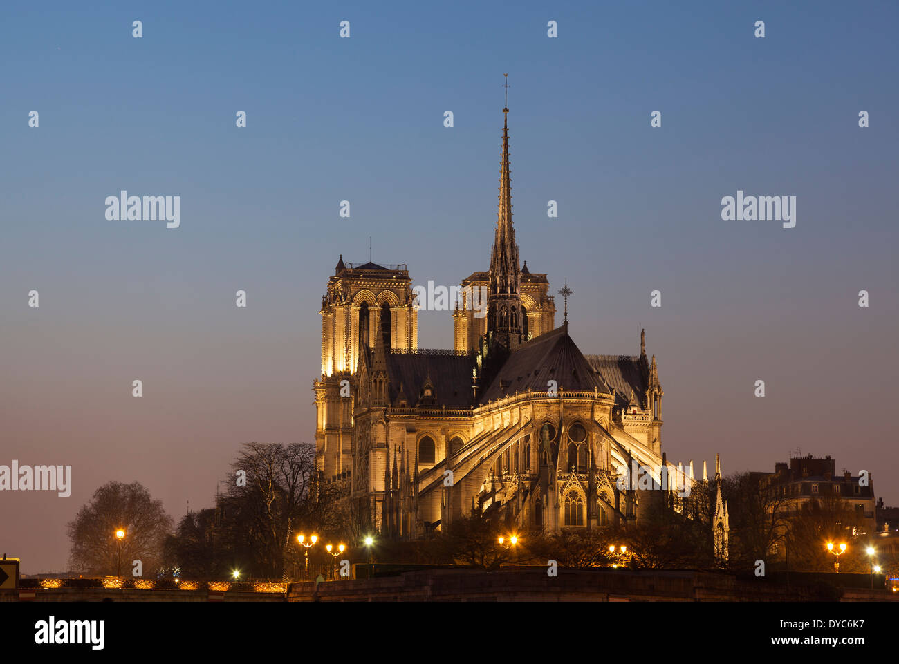 La cattedrale di Notre Dame , Parigi, Ile-de-France, Francia Foto Stock