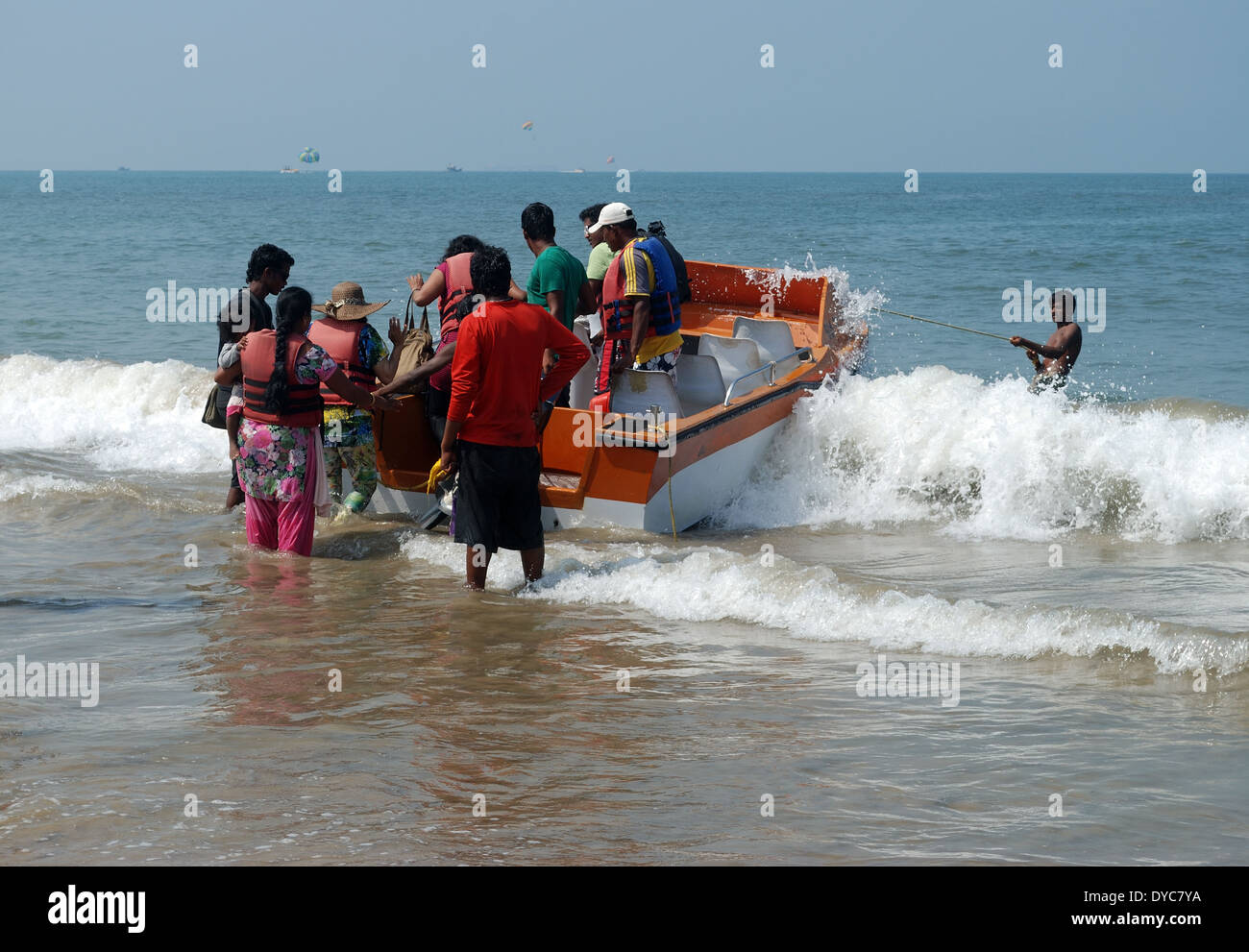 Barca a baga beach,Goa, India Foto Stock