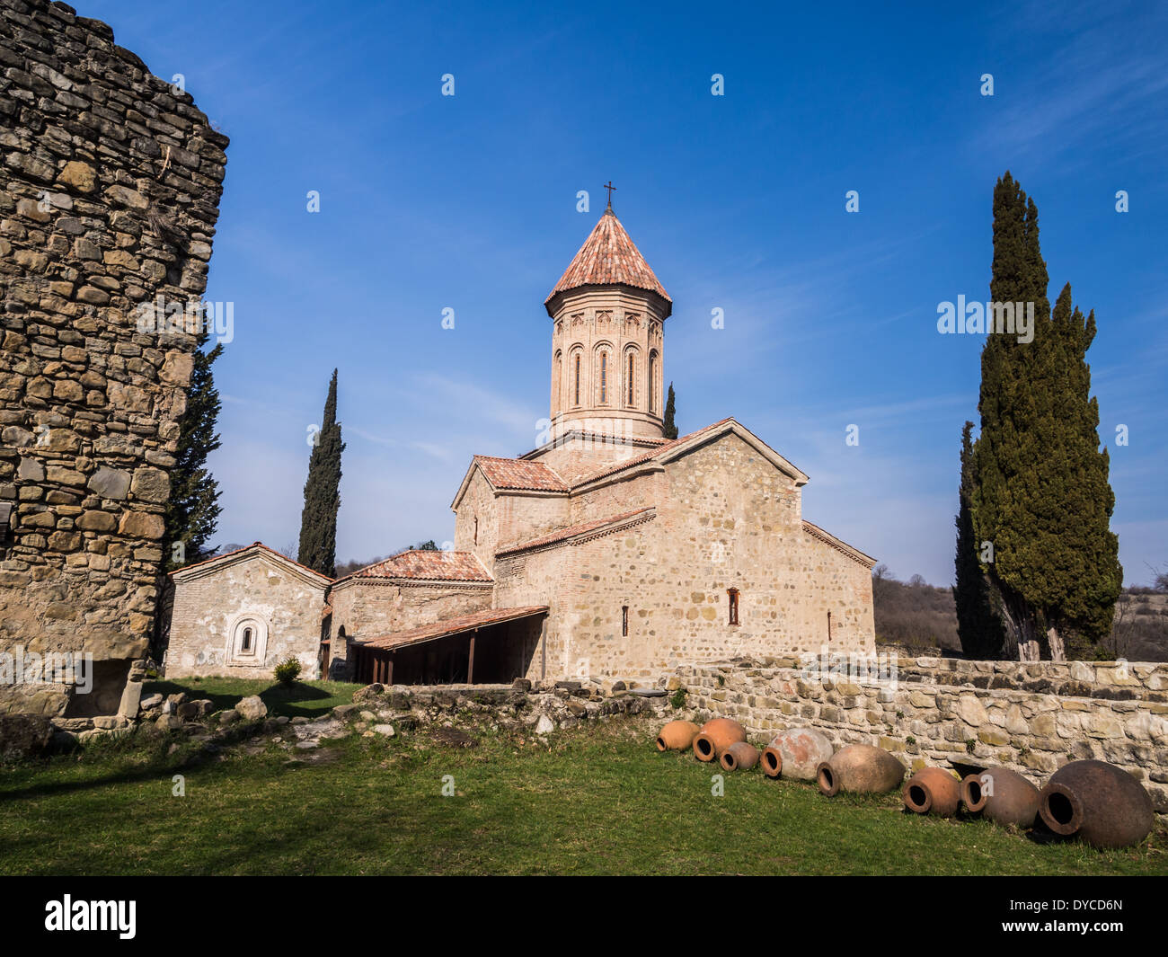 Cattedrale di Ikalto nella regione di Kakheti, Georgia Foto Stock