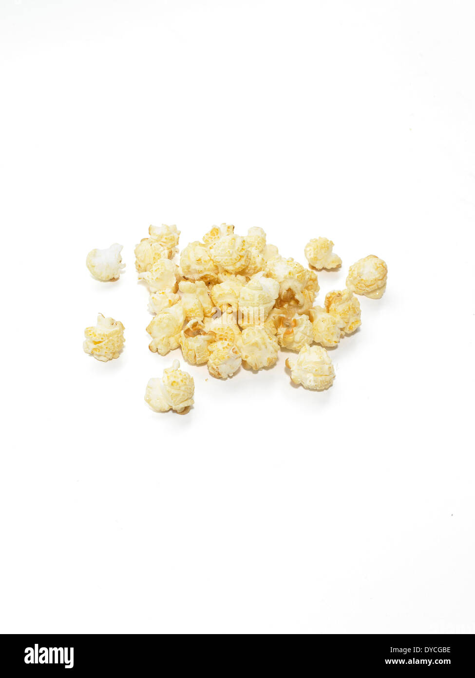 Il Popcorn su sfondo bianco Foto Stock