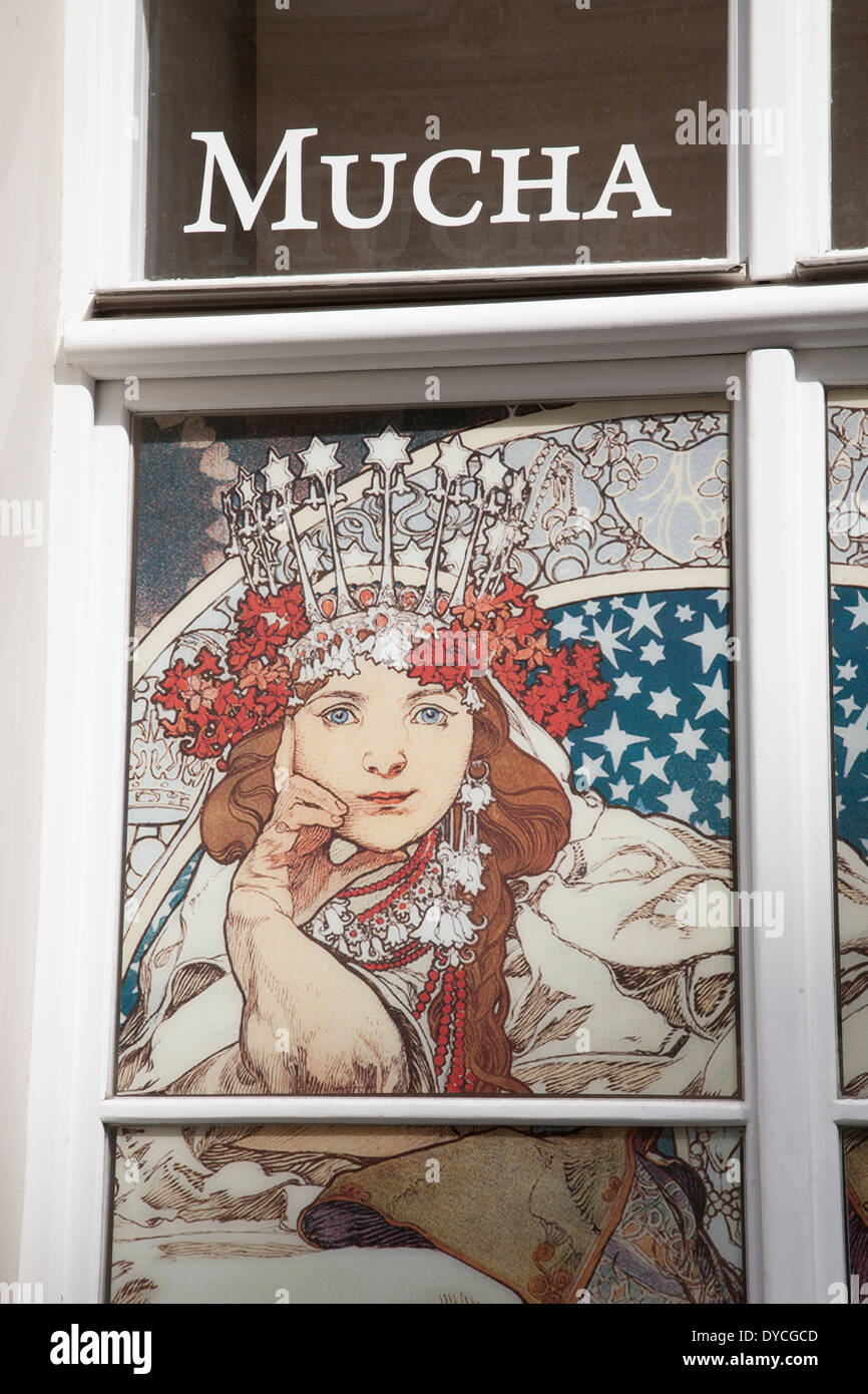 Mucha Museum, Praga, Repubblica Ceca Foto Stock