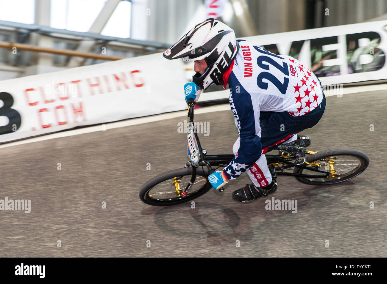 Escursioni in bicicletta - 2013 UCI BMX Supercross World Cup - Nazionale Centro BMX, Manchester, Inghilterra Foto Stock