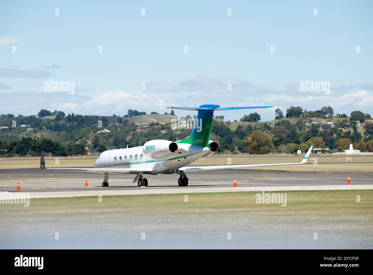 Gulfstream jet executive a Hawkes Bay Airport North Island in Nuova Zelanda Foto Stock