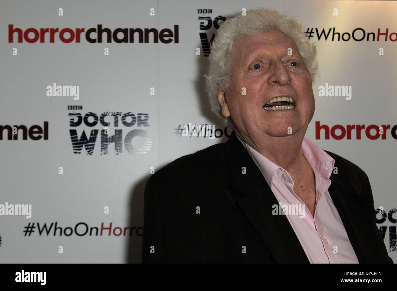 Tom Baker assiste il lancio per il canale Horror stagione del medico che il 14/04/2014 presso il Club di Edera, Londra. L'horror Channel trasmetterà 30 storie della classica serie che durò dal 1963 al 1989 con i primi sette medici, cominciando Hartnell e concludendo con Sylvester McCoy. Persone nella foto: Tom Baker. Foto di Julie Edwards Foto Stock