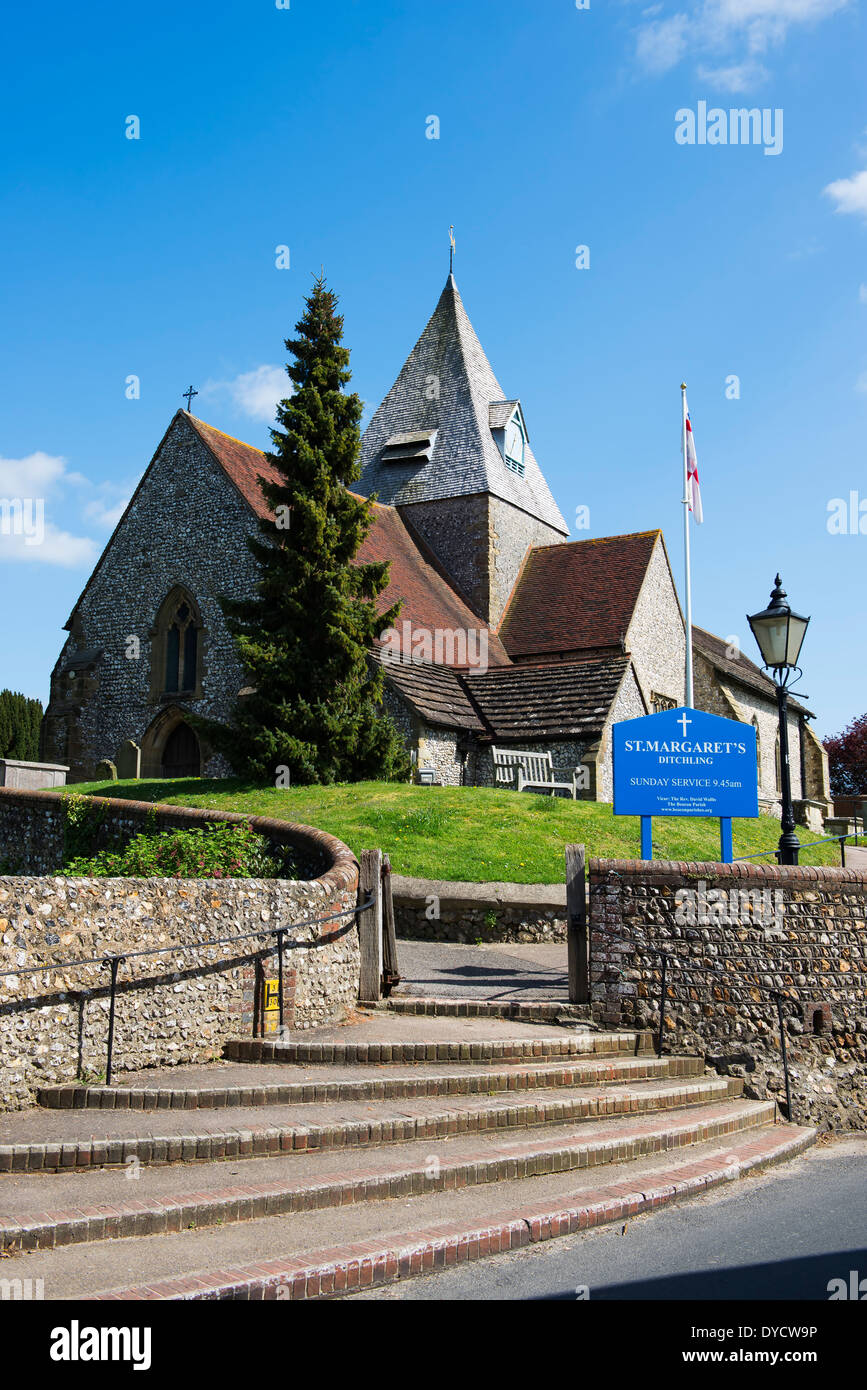 Chiesa di St Margaret nel villaggio di Ditchling, East Sussex Foto Stock