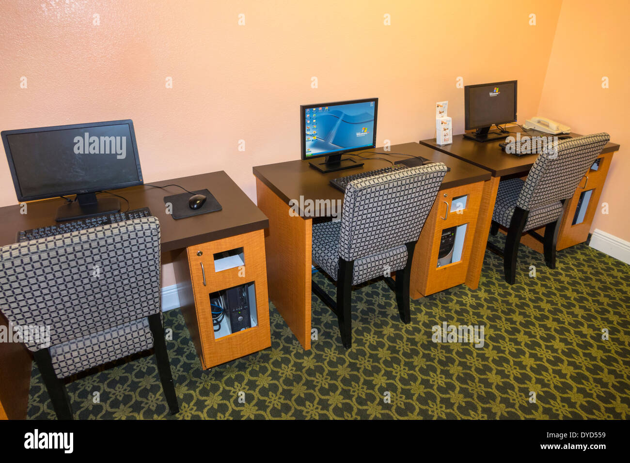 Orlando Florida,Allure Resort International Drive,hotel,centro,centro,accesso internet,monitor computer,scrivania,sedia,FL140214340 Foto Stock