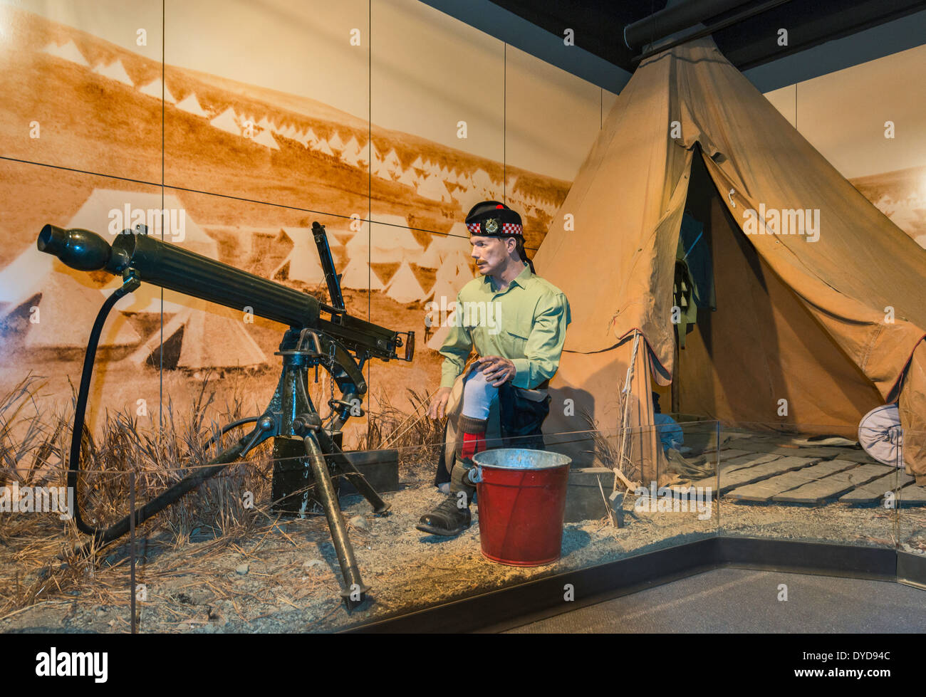 Privata con Vickers mitragliatrice negli anni trenta, diorama, la Calgary Montanari sezione presso i musei militari a Calgary, Alberta Foto Stock