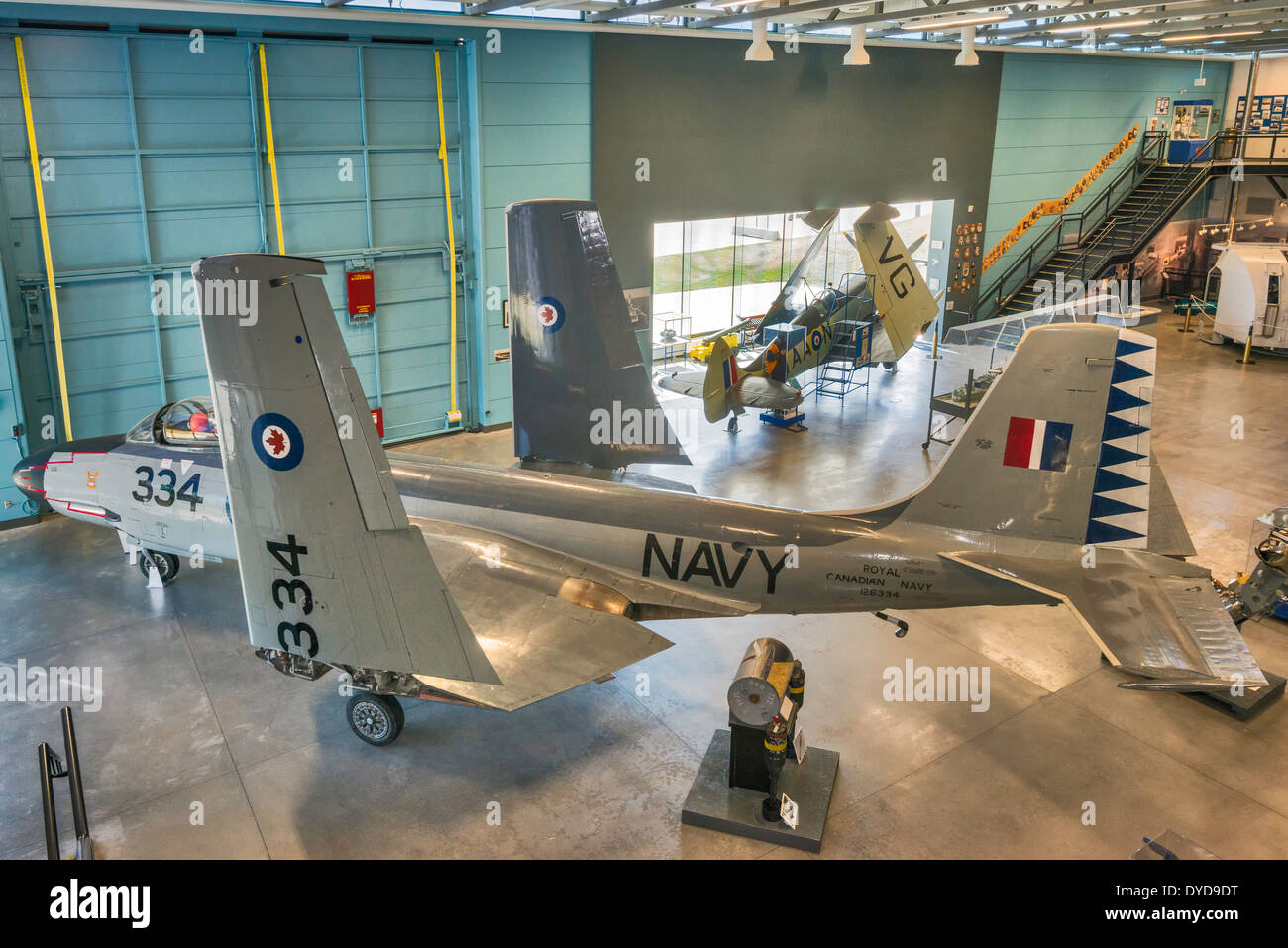 McDonnell F2H Banshee, jet fighter aircraft al Museo Navale di Alberta la sezione dei musei militari, Calgary, Alberta, Canada Foto Stock