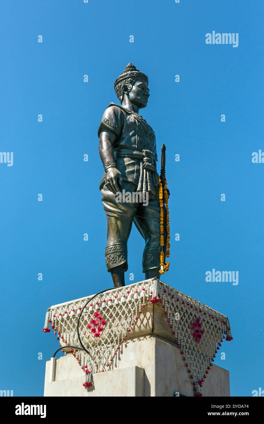 Un monumento di Re Mangrai, fondatore della Lan Na Regno o regno Lanna, Mengrai monumento, Chiang Rai, Thailandia del Nord Foto Stock