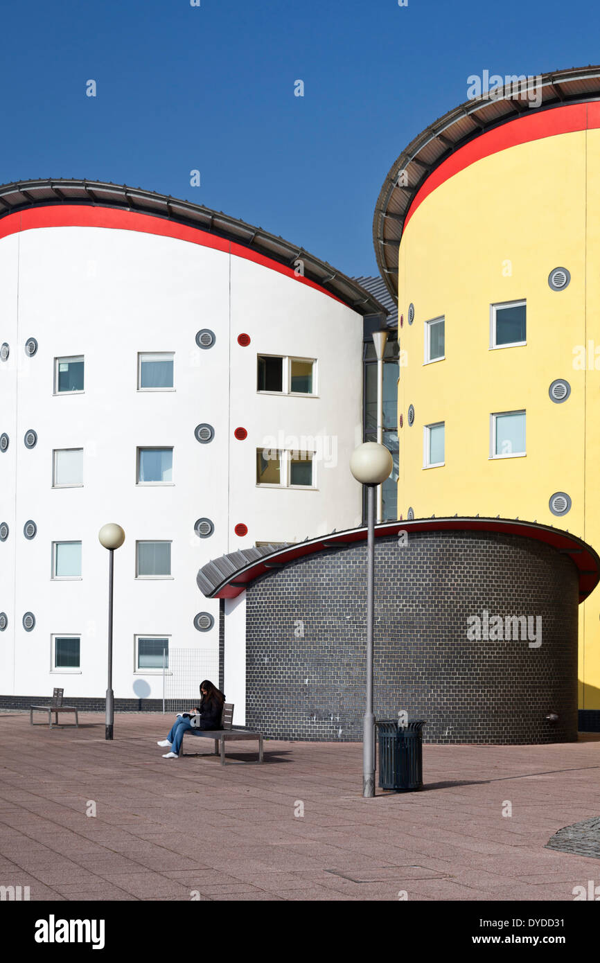 Gli edifici colorati presso la University of East London. Foto Stock