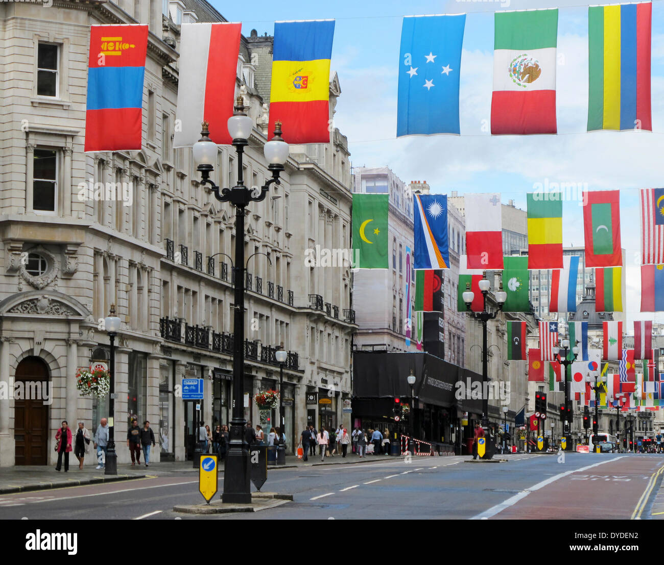 Regent Street durante i Giochi Olimpici nel 2012. Foto Stock