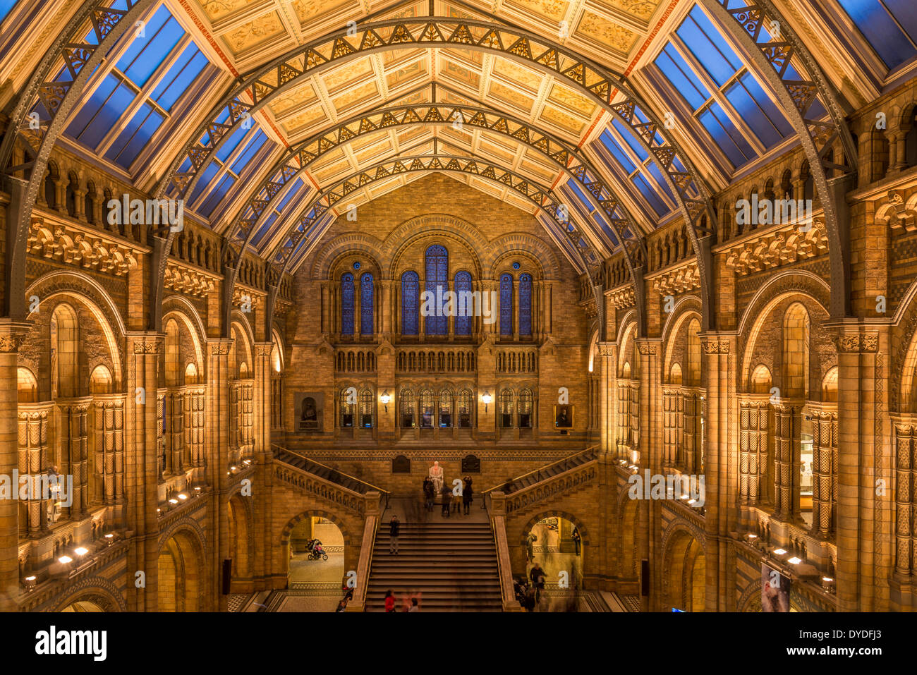 La sala centrale nel Museo di Storia Naturale di Londra. Foto Stock