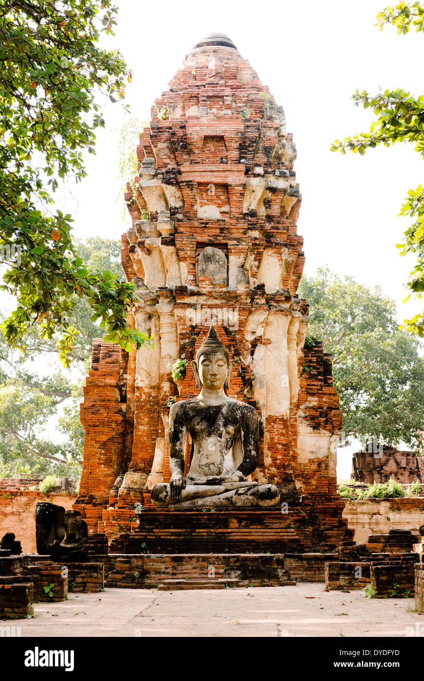 Le antiche rovine dell'antica capitale della Thailandia ad Ayutthaya. Foto Stock