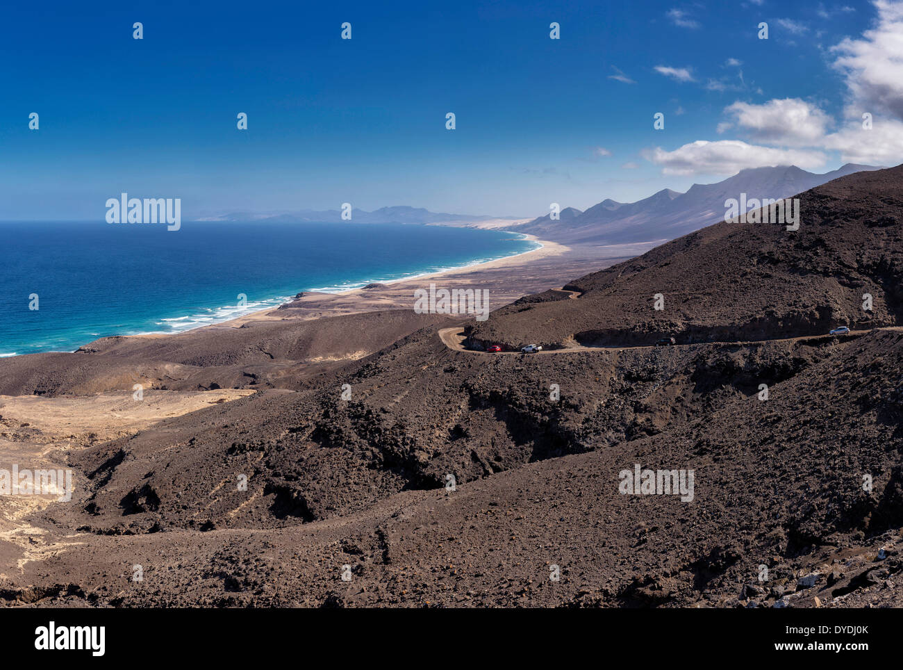 Europa spagna Fuerteventura Isole Canarie Morro Jable Mirador de Barlovento park Parque Natural Jandia paesaggio estate mare, Foto Stock