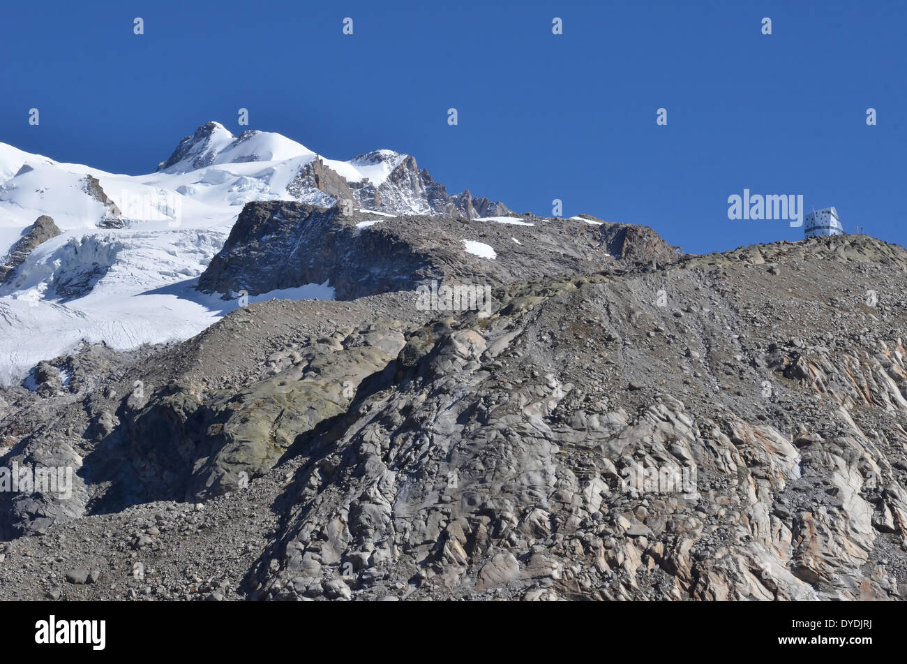 Svizzera Europa Svizzera Vallese Wallis alpi montagne alpine picchi Europa sport natura ghiaccio estate sul ghiacciaio Zermatt rocce m Foto Stock