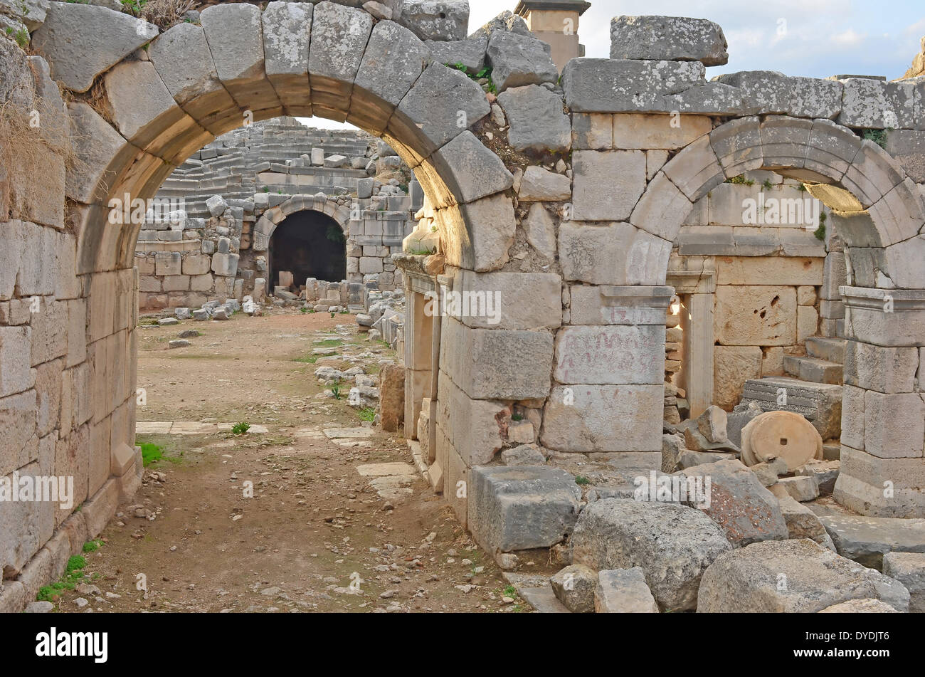 Greco-romana storia antica turchia impero romano edificio di archeologia architettura bizantina Anatolia Bisanzio Letoon artemis Foto Stock