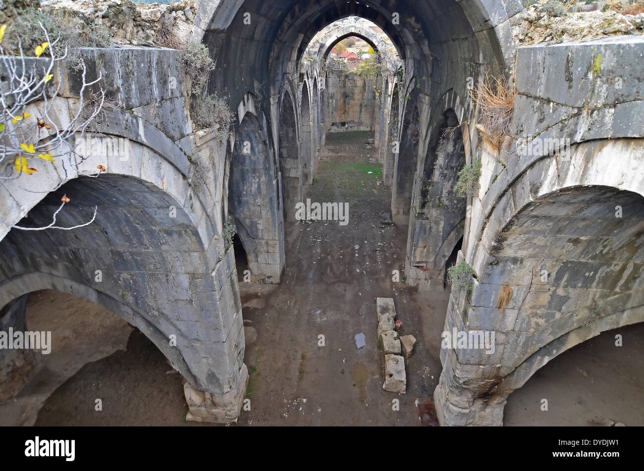 Caravanserai Seljuk seljuq Turk turchia commercio commerciale edilizia architettura camel caravan islam islamici sultano kaykusraw su Foto Stock