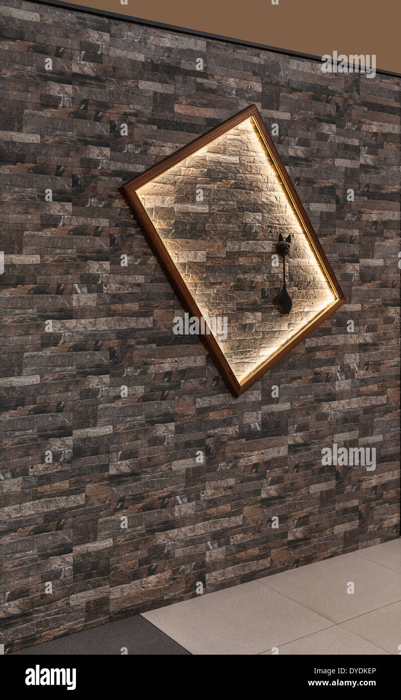 Parete decorativa e illuminato cornice decorativa Foto Stock