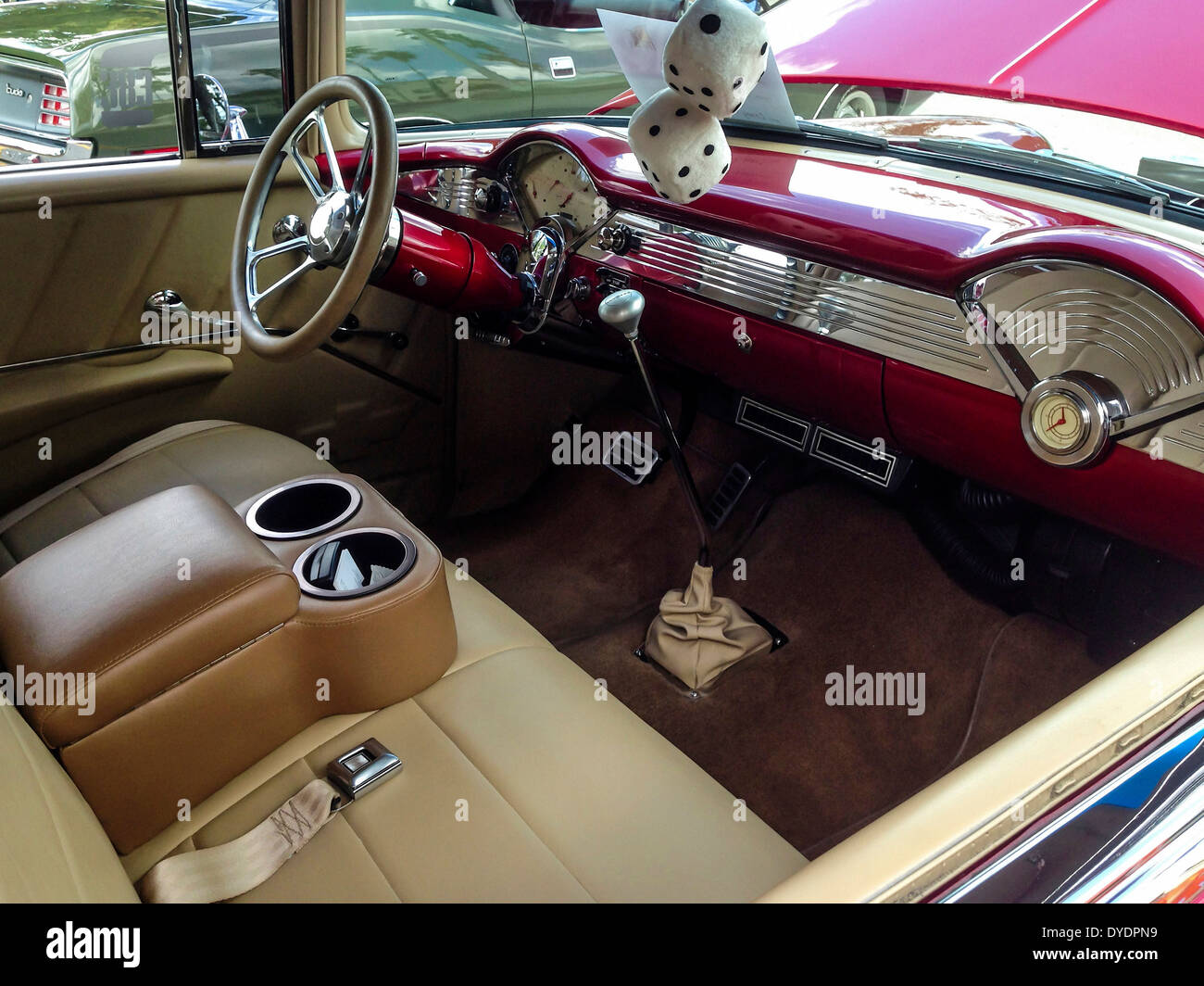 1955 Chevy Bel Air interni personalizzati Foto Stock