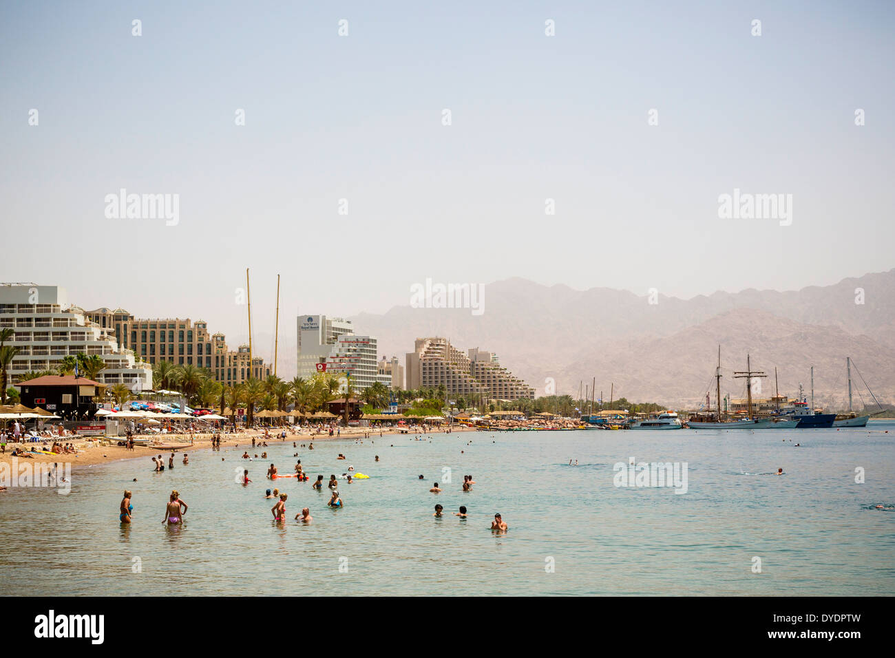 Spiaggia, Eilat, Israele. Foto Stock