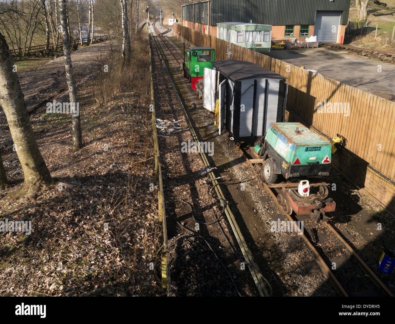 A scartamento ridotto ferroviario turistico in Alston,Cumbria, la più alta città mercato in Inghilterra Foto Stock