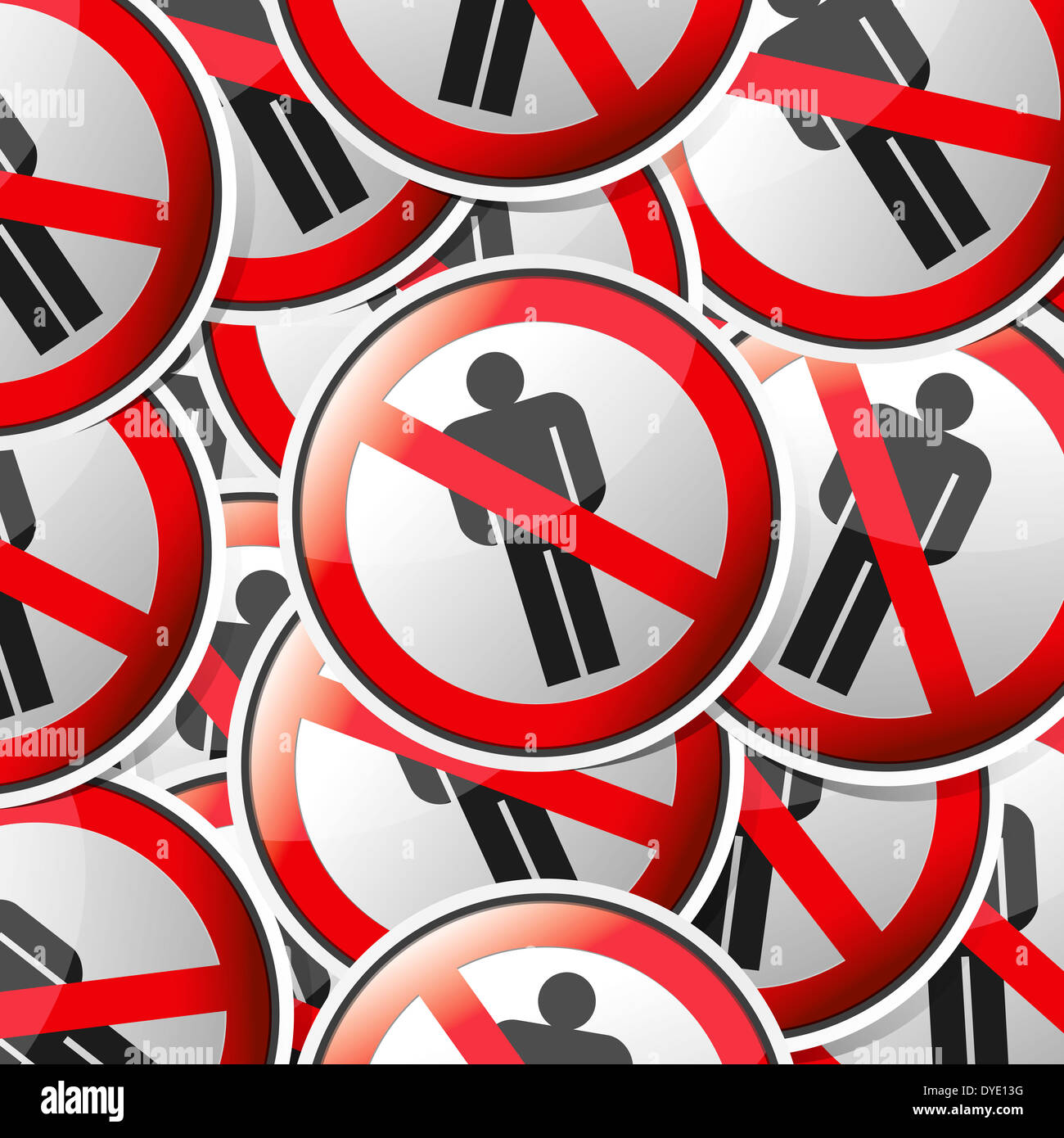 Scheda del traffico - stile sticker collection con ombra. Foto Stock