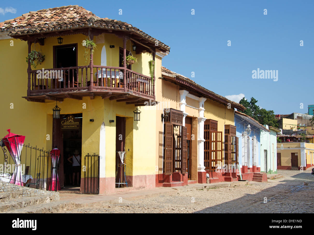 Calle Echerri centro storico di Trinidad Sancti Spiritus Provincia Cuba Foto Stock