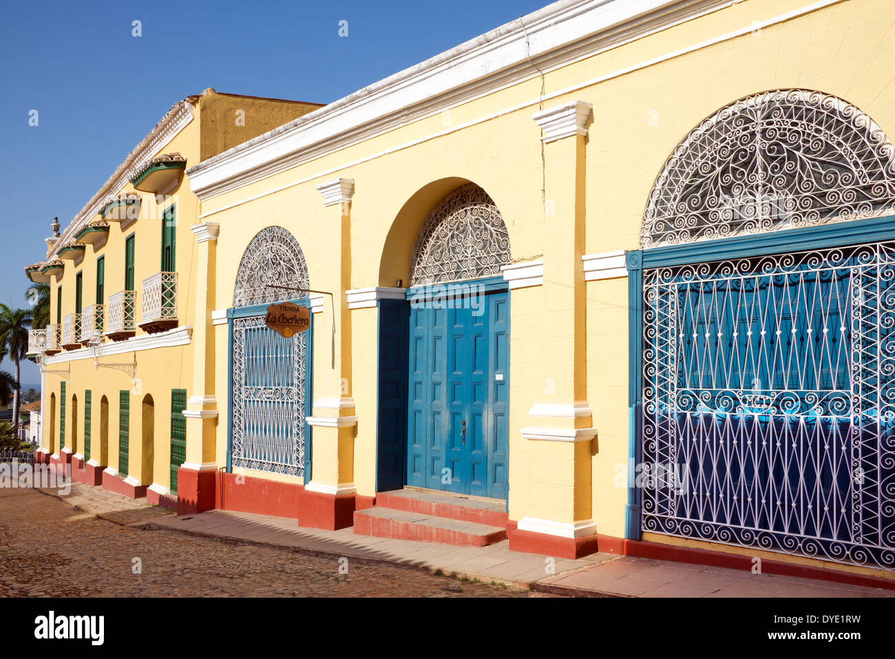 Calle Simon Bolivar centro storico di Trinidad Sancti Spiritus Provincia Cuba Foto Stock