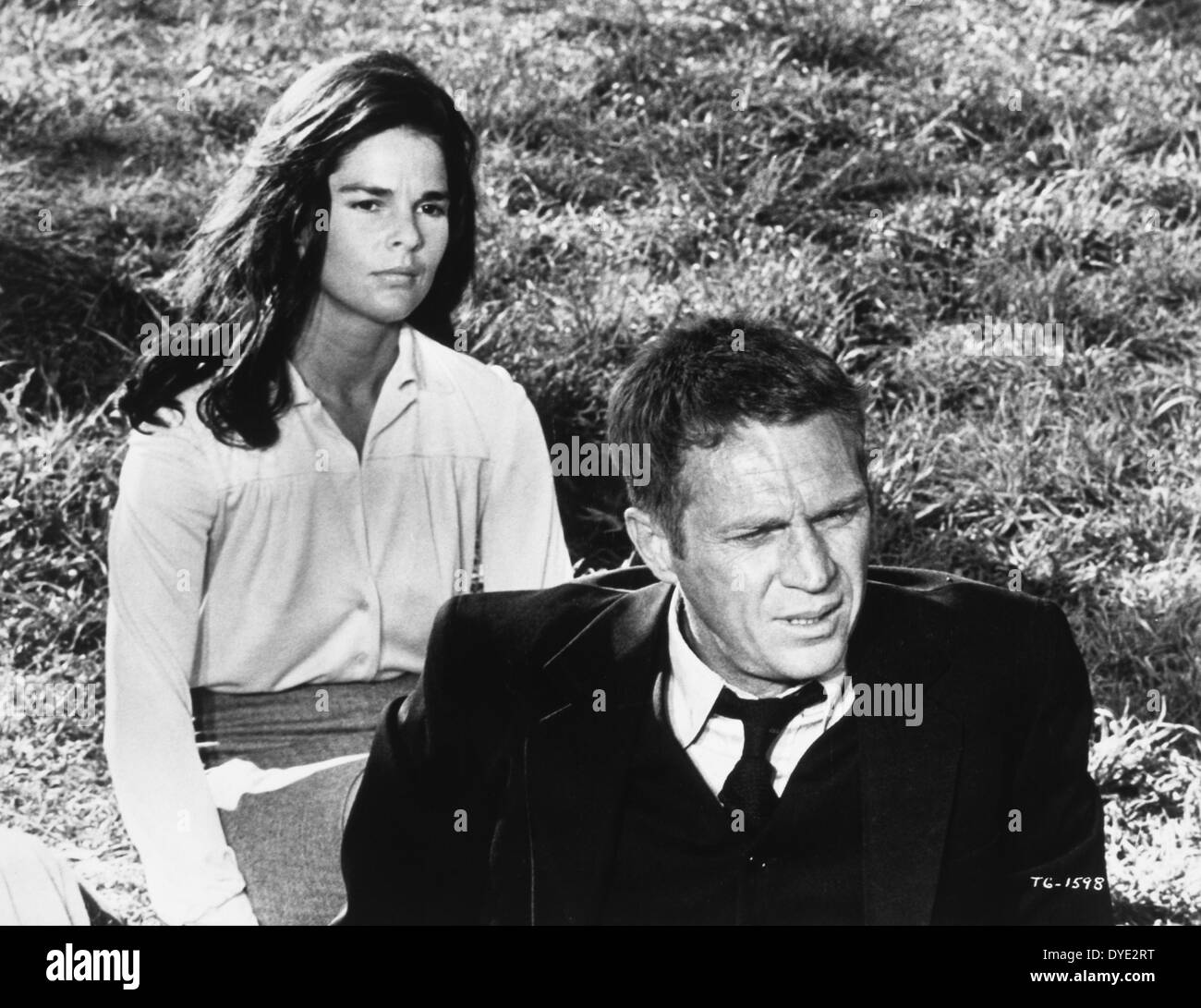 Ali MacGraw e Steve McQueen, sul set del film "The Getaway', 1972 Foto Stock