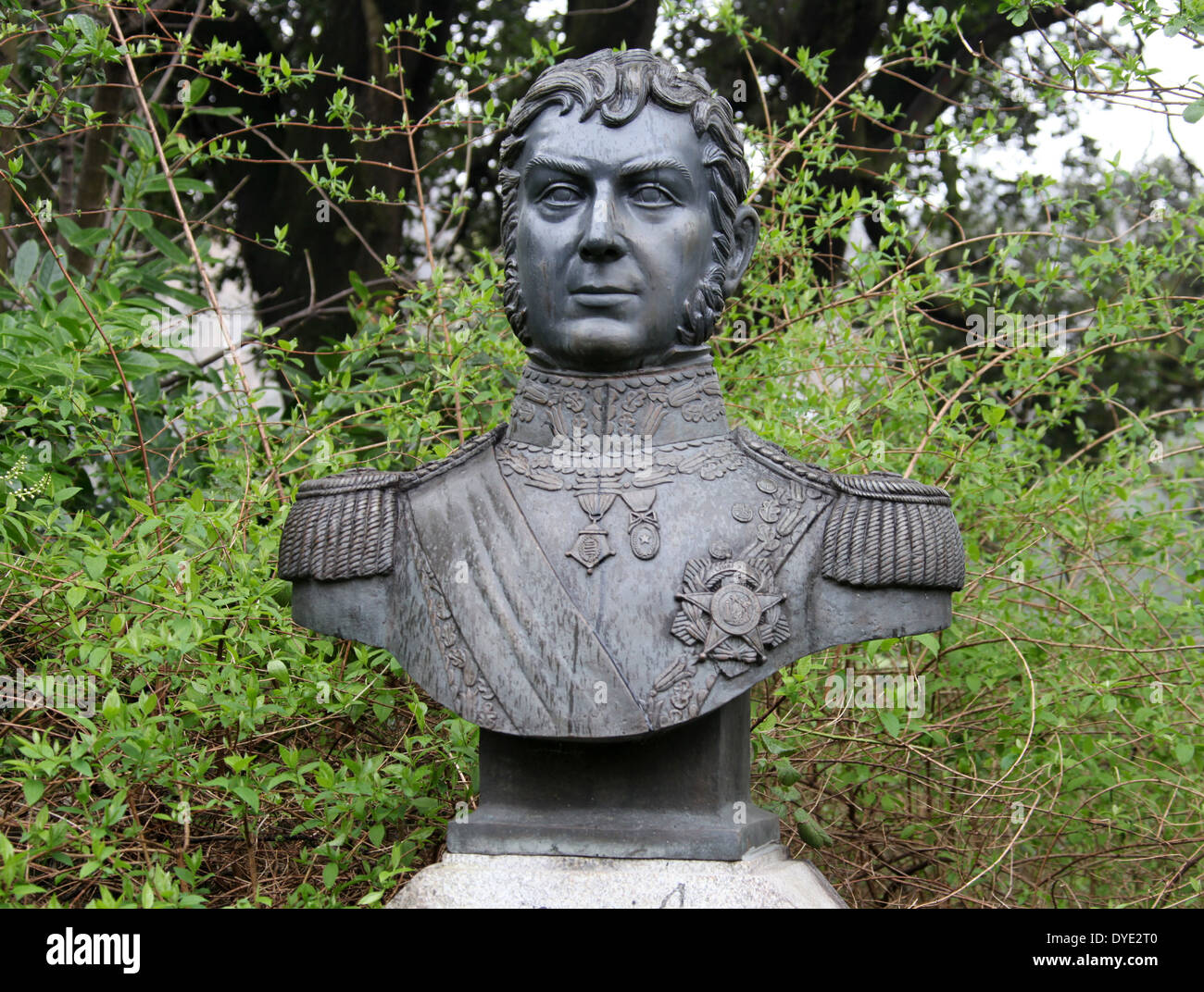 Busto di Bernardo O'Higgins Riquelme in Dublino Foto Stock
