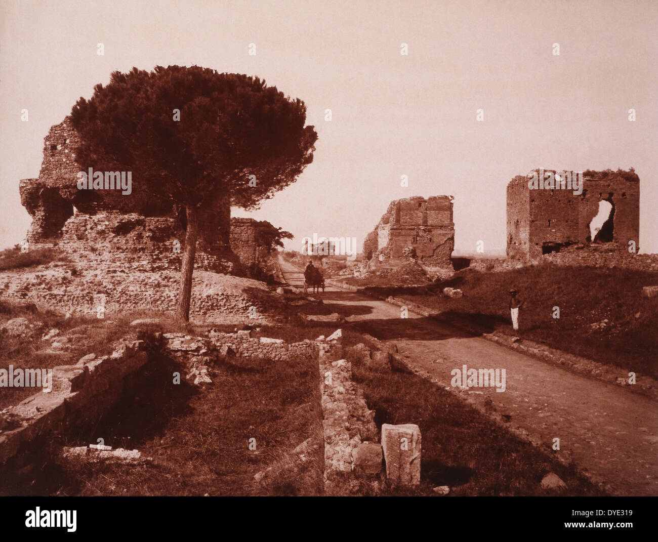 La Via Appia Antica, Roma, Italia, circa 1880 Foto Stock