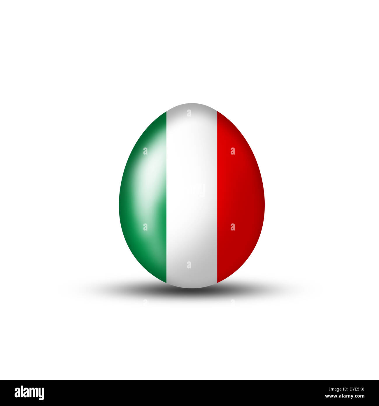La Pasqua con una bandiera italiana su sfondo bianco Foto Stock