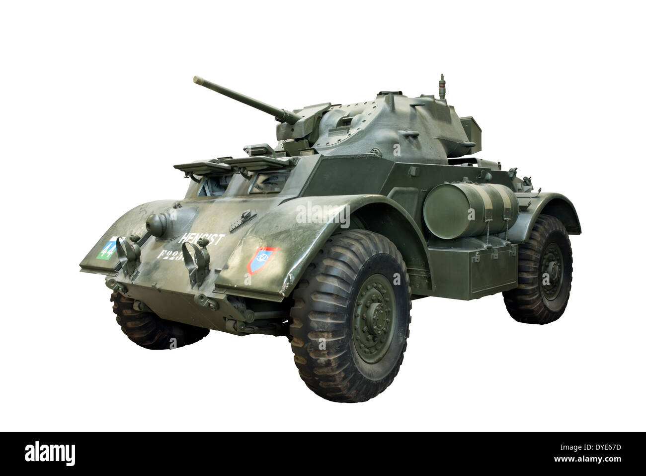 Un taglio al di fuori di un American Staghound T17 E1 autoblindo fornito di WW2 forze britanniche Foto Stock Un taglio al di fuori di un American Staghound T17 E1 autoblindo fornito di WW2 forze britanniche Foto Stock