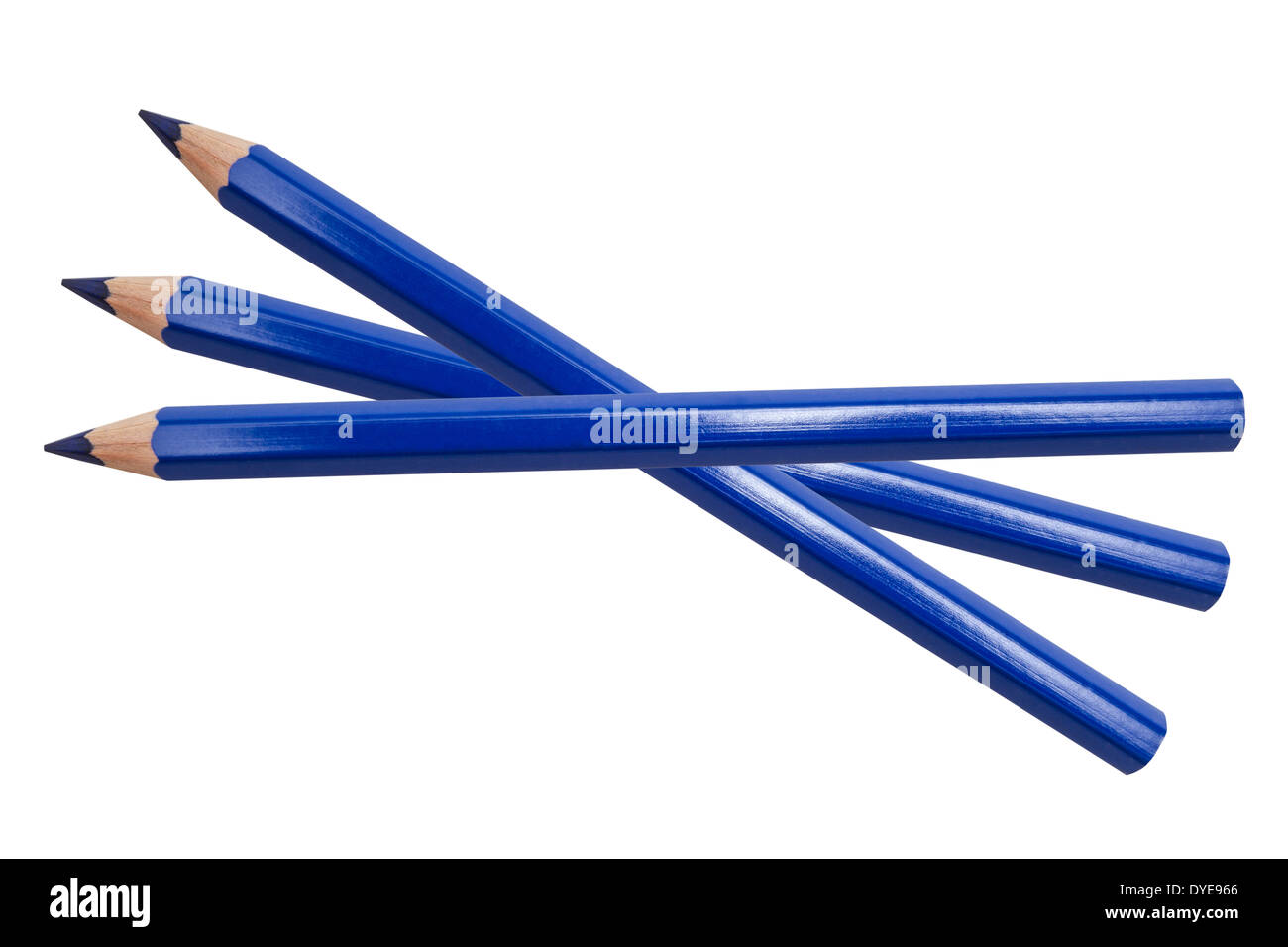 M & C Set di 6 bottoni a forma di matita, colore blu, 20 mm