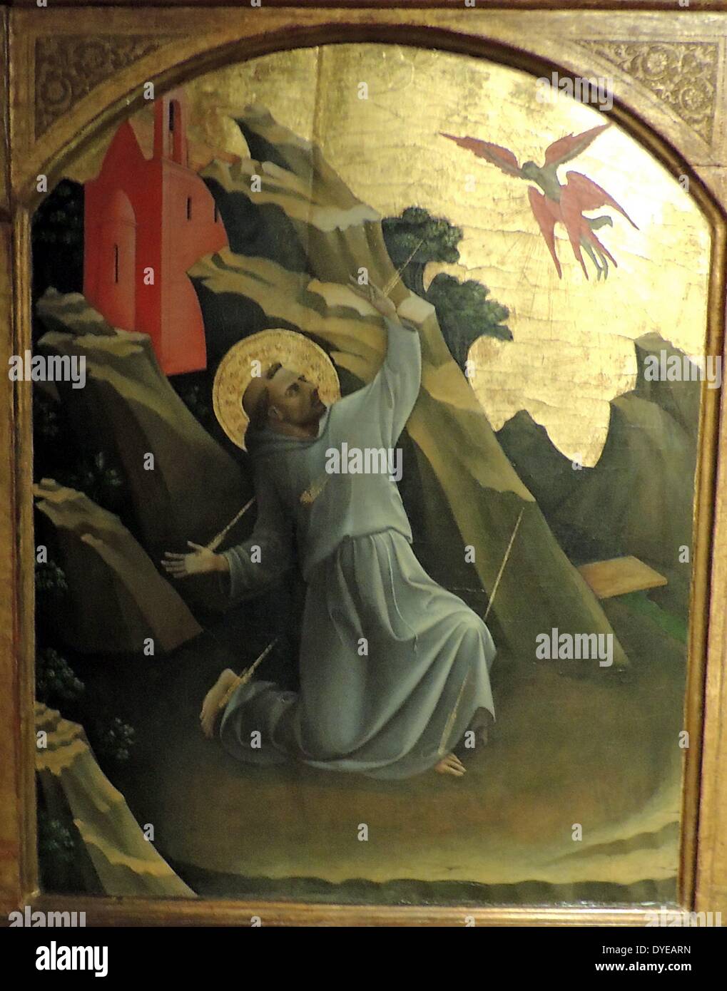 San Francesco di Assisi che riceve le stimmate di Lorenzo del Monaco circa 1370-1425. Tempera su tavola Firenze circa 1420 Foto Stock