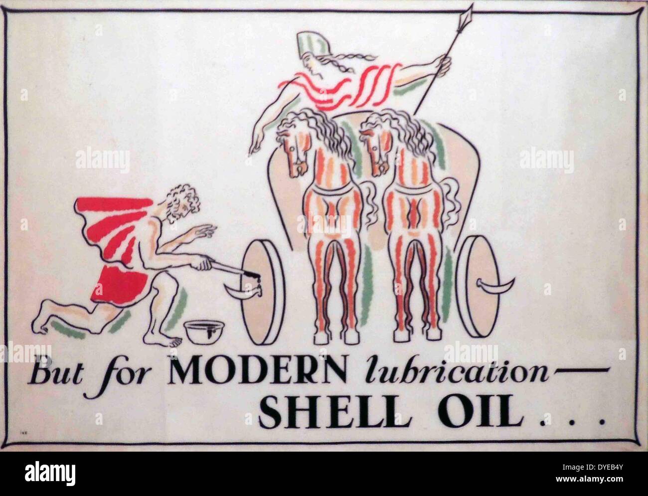 Cartolina pubblicitaria da Shell Oil circa trenta a Upton House nella contea inglese del Warwickshire. Nel 1927 la station wagon è stata acquisita da Walter Samuel, 2a Viscount Bearsted, che doveva la sua fortuna al fatto che suo padre Marcus Samuele fu il fondatore della compagnia petrolifera Shell. Foto Stock