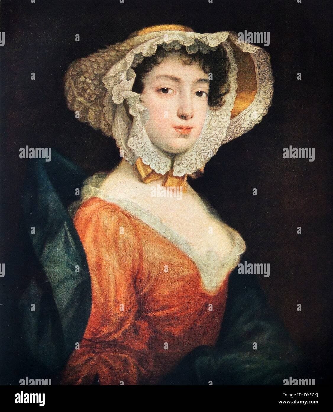 Ritratto di Peg Woffington (1720 - 1760) un ben noto irlandese-nato attrice che ha vissuto in georgiano di Londra. Da William Hogarth (1697 - 1764) Il pittore inglese, printmaker, pittoriche satiro e fumettista editoriale. Datata xviii secolo Foto Stock