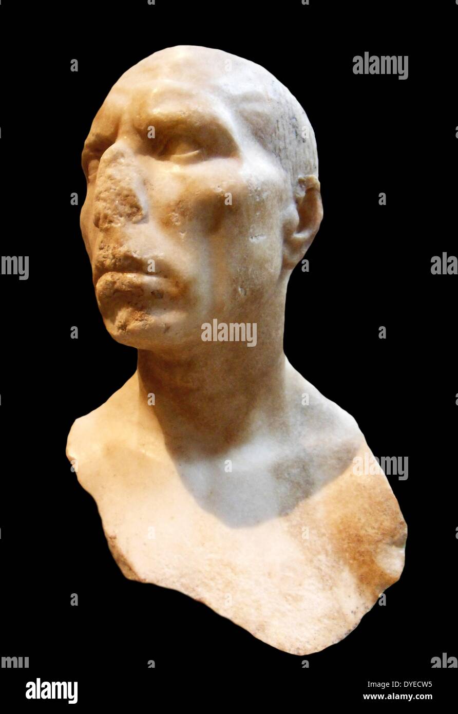 Busto in marmo del maschio sconosciuto 59 D.C. Roman, Julio-Claudian periodo. Foto Stock