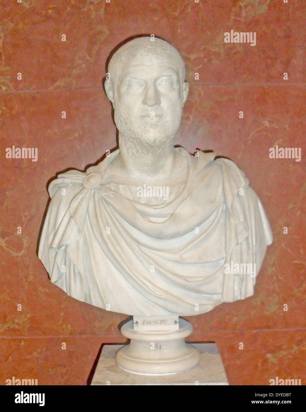 Busto di un leader civico. Questo ritratto è considerato da alcuni una somiglianza dell'Imperatore Maximin 235-245 d.c. scultura in marmo Foto Stock