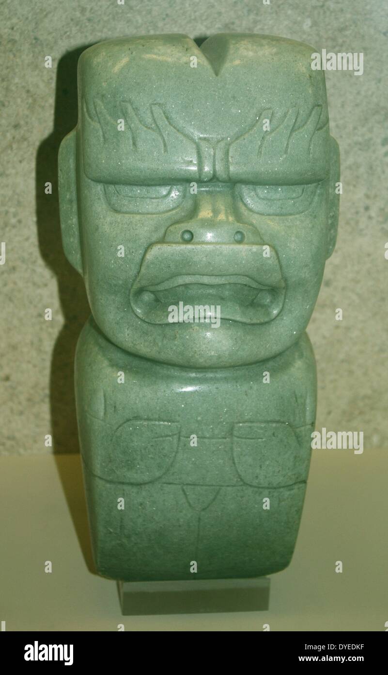 Giada ascia votiva 1200 A.C. Olmec. Messico Foto Stock