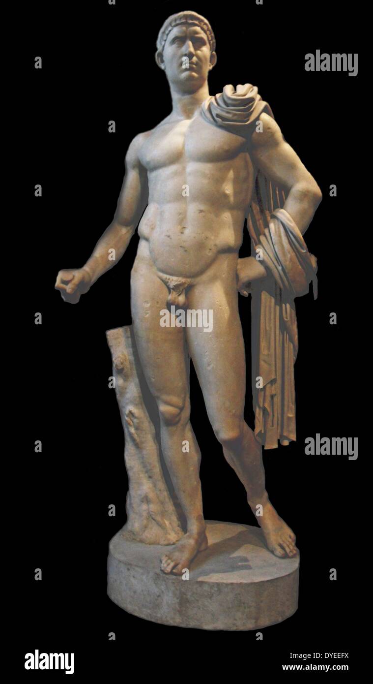 Statua in marmo dell'Imperatore Tito 80 D.C. Foto Stock