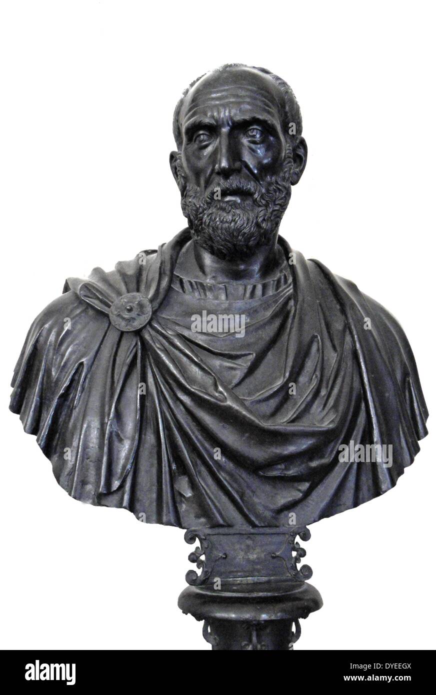 Busto in bronzo di un romano 1575 Foto Stock