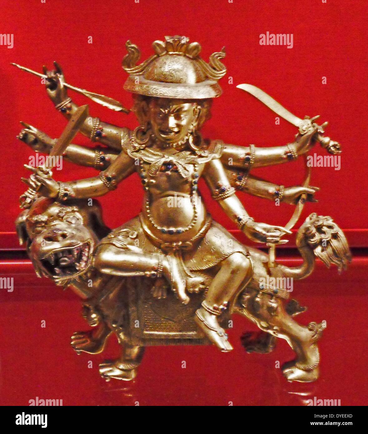 Las Mknhan Damar Po (dio della guerra) su un wold 1700 A.D. Foto Stock