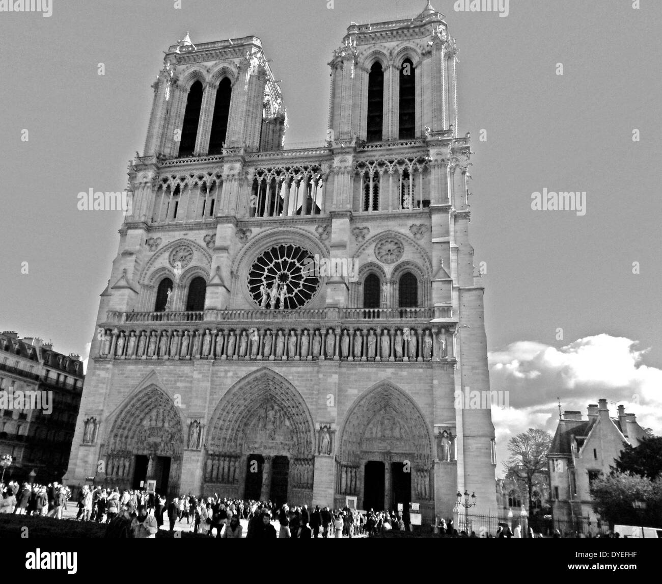 Vista della cattedrale di Notre-dame 2013. Cattedrale cattolica costruita in architettura Gotica Francese nel 1863 Foto Stock